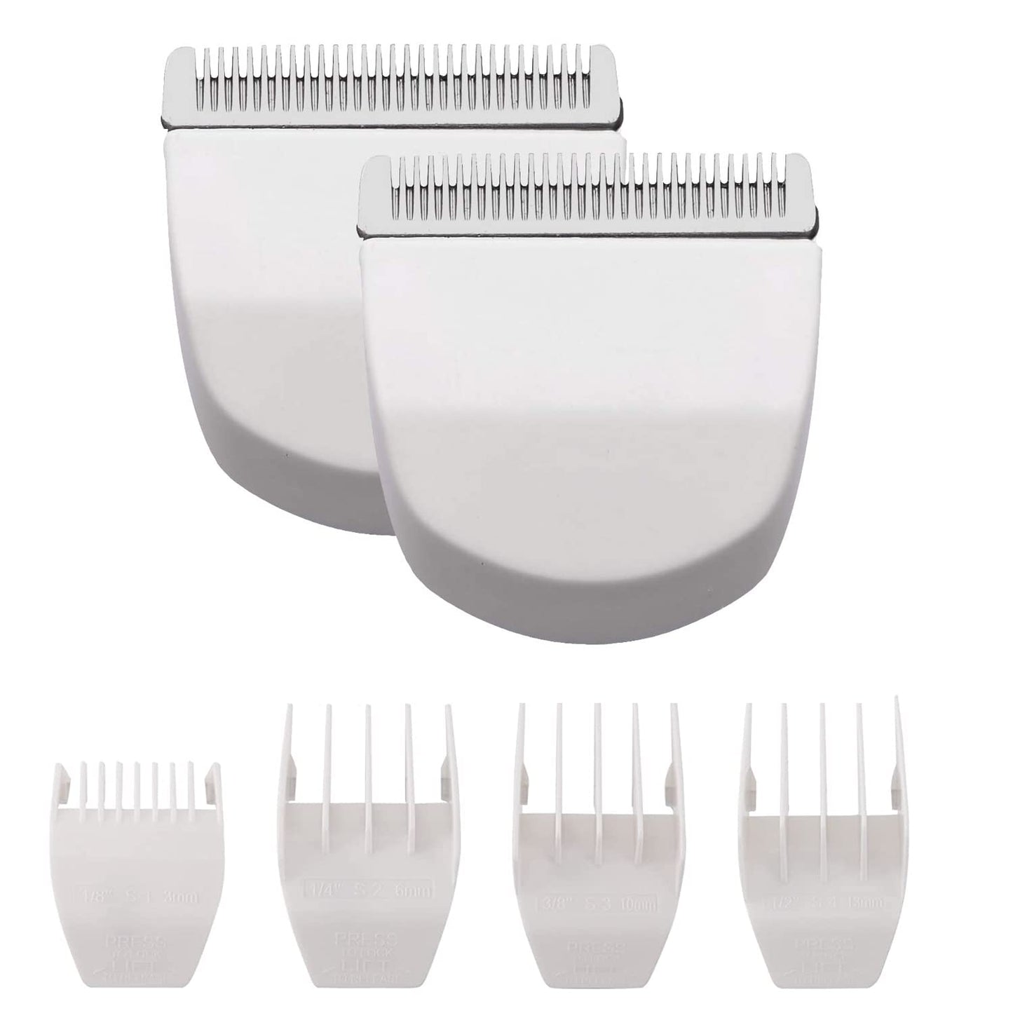 2 Pack White Professional Peanut Clipper/Trimmer Snap On Replacement Blades #2068-300 Fits Compatible with Professional Peanut Hair Clipper
