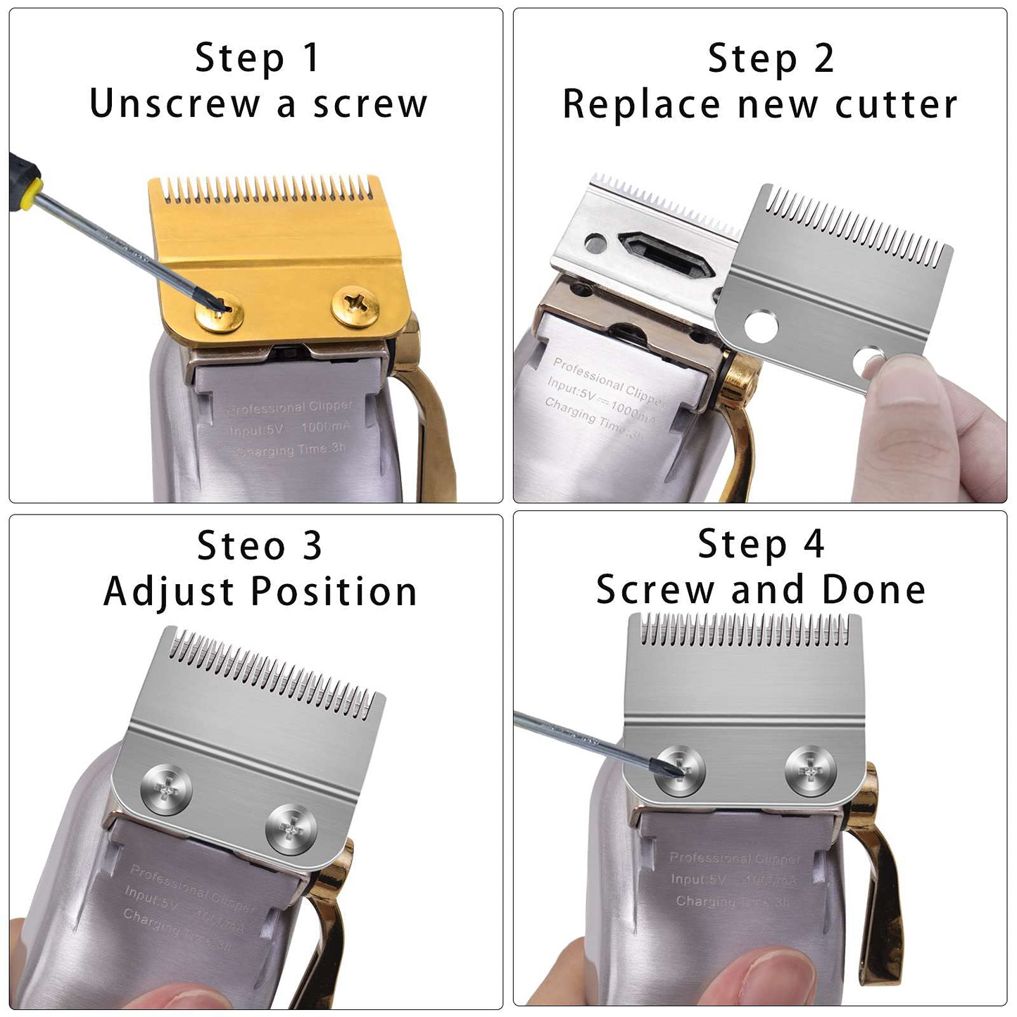 Professional Stagger-Tooth 2-Hole Clipper Blade #2161- For the 5 Star Series Cordless Magic Clip+10Pcs Clipper Guards Cutting Guides for Most Wahl Hair Clipper from 1/16” to 1”